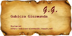 Gubicza Giszmunda névjegykártya